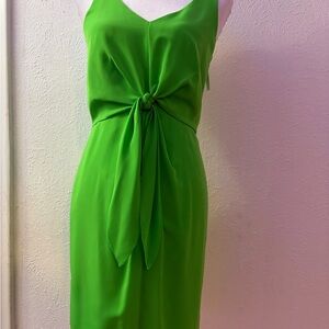 NWT Jessica Simpson Green Tie Front Dress Sleeveless Knot Waist Sheath Career